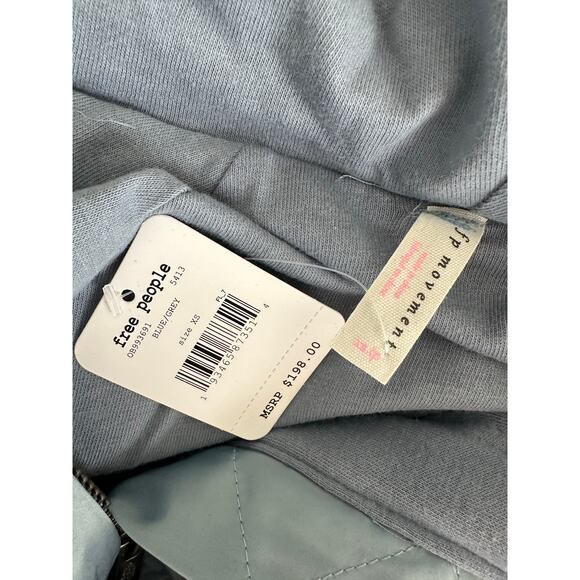 FREE PEOPLE MOVEMENT Love It Soft Faux Fur Zip Up Hoodie Jacket Blue Size XS - Picture 8 of 10